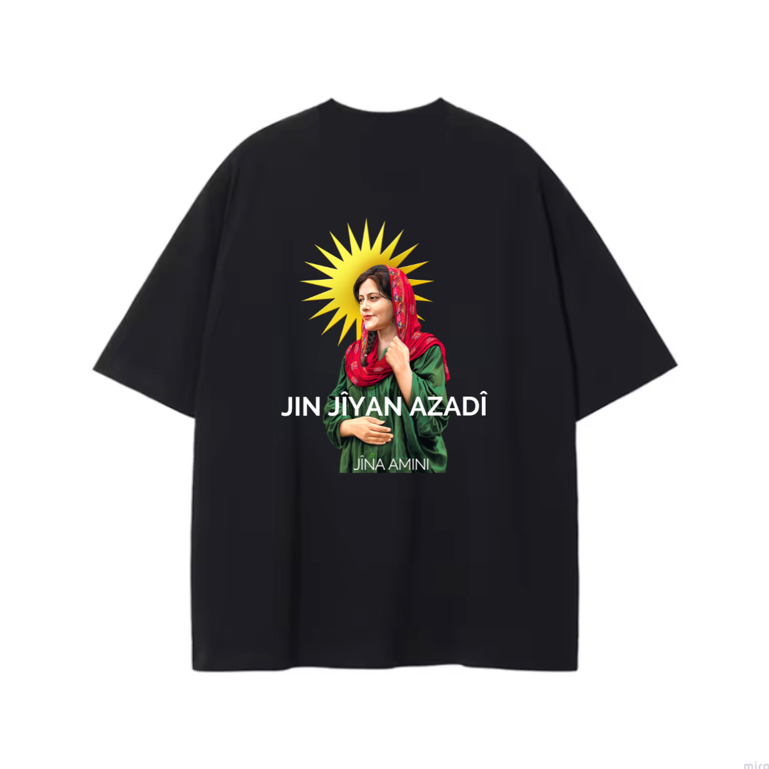 JIN JÎYAN AZADÎ Backprint T-Shirt – Welatê Min Shop