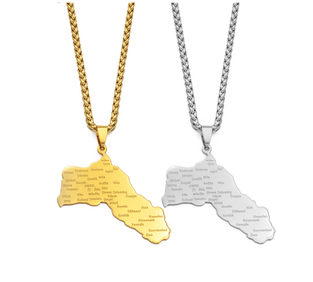 Kurdistan Kette mit Städten (Gold/Silber)