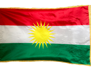 Kurdistan Flagge mit Fransen